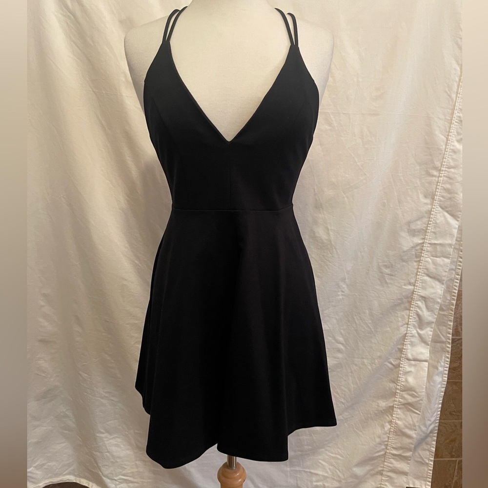 Kimchi blue urban outfitters black ponte skater dress